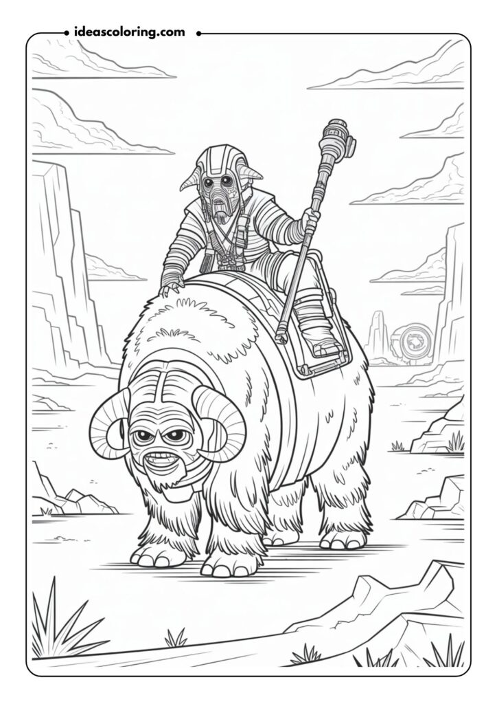 Bantha and Tusken Raider