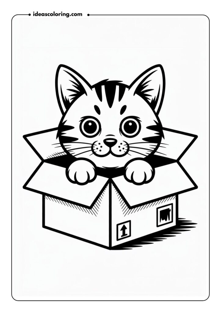 Curious Cat Peeking from a Box