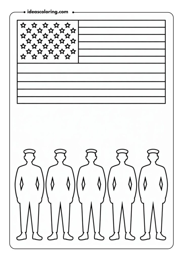 Flag with Military Silhouettes