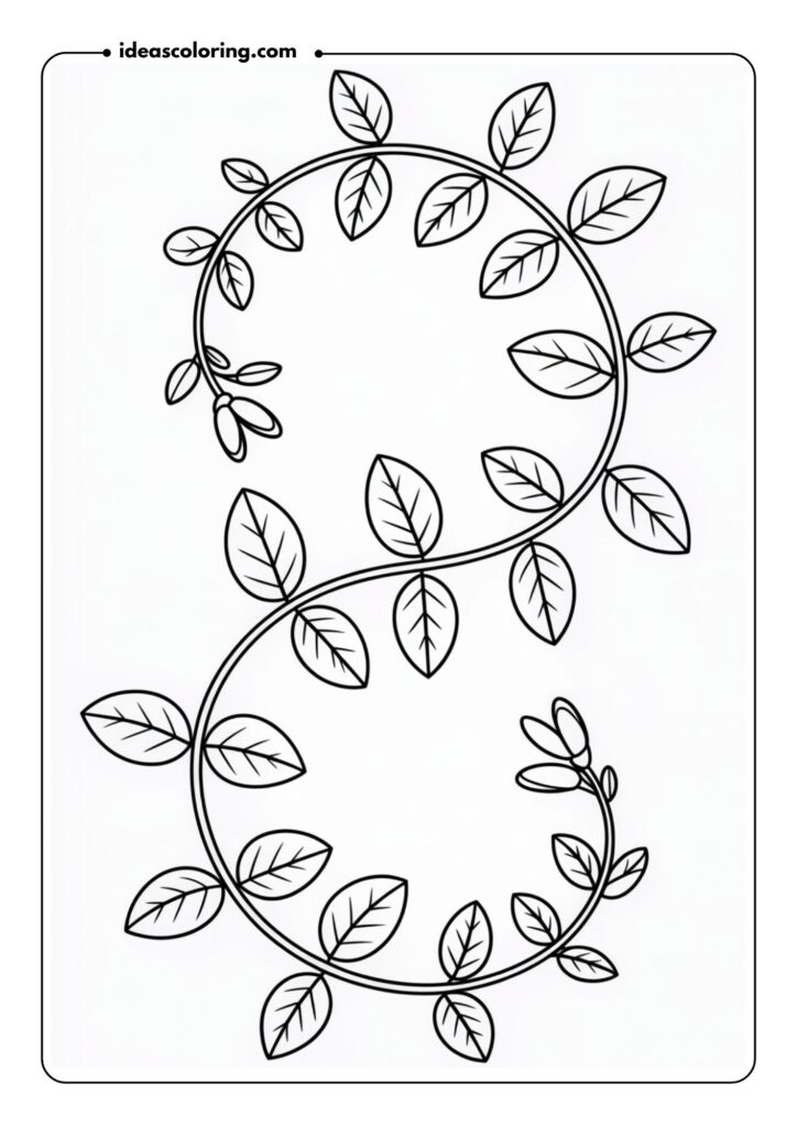 Jasmine Vine A twisting jasmine vine with small, five-petaled flowers and dark green leaves, the vine wrapping around itself in a graceful manner