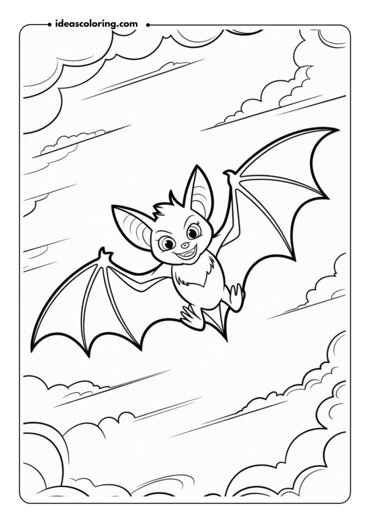 Rouge the Bat flying with her wings spread wide – Create an outline of Rouge soaring in the sky, her wings fully extended and her expression confident and sassy