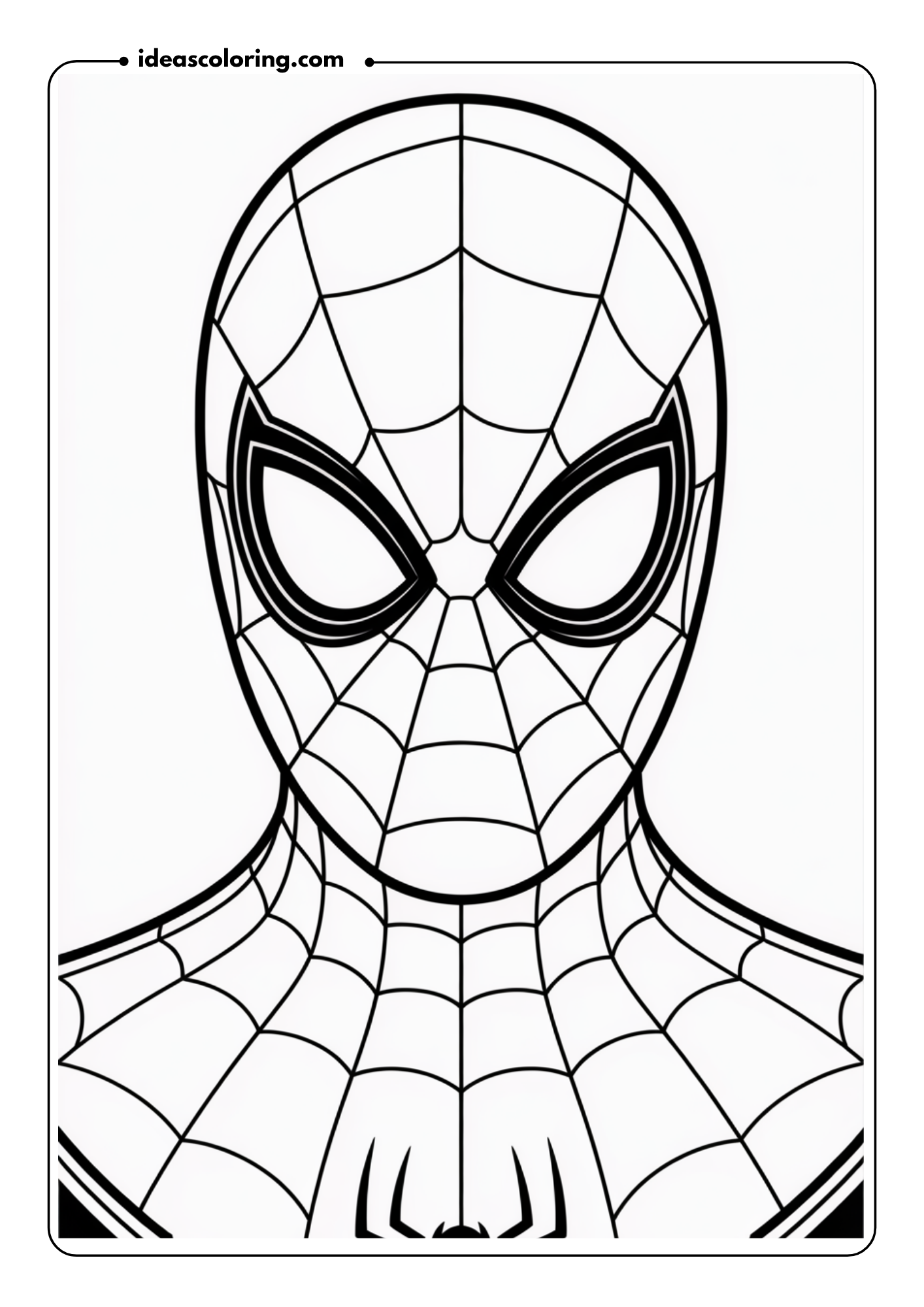 Spider-Man’s Suit Detail_ Draw an intricate close-up of Spider-Man’s mask, highlighting the webbing pattern, with shadows to emphasize texture