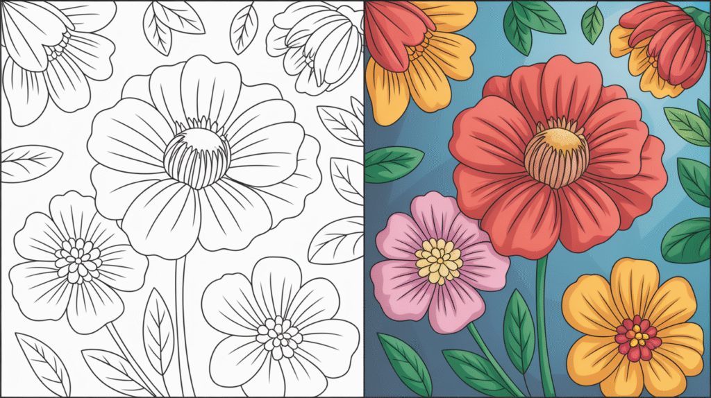 flower coloring pages​