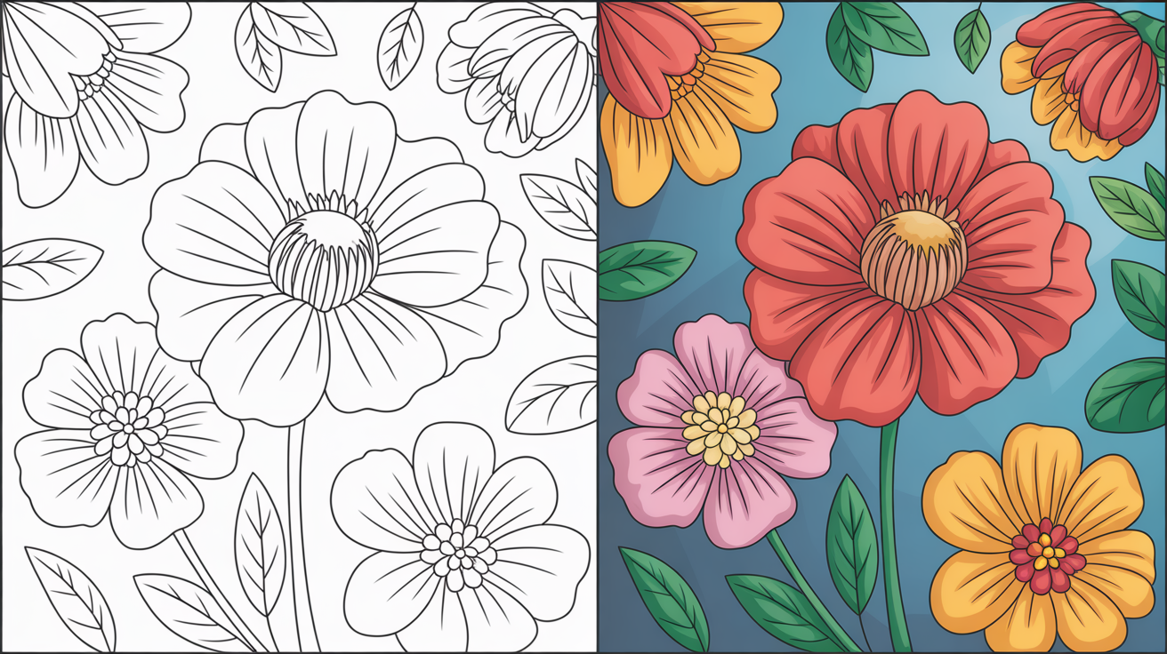 flower coloring pages​