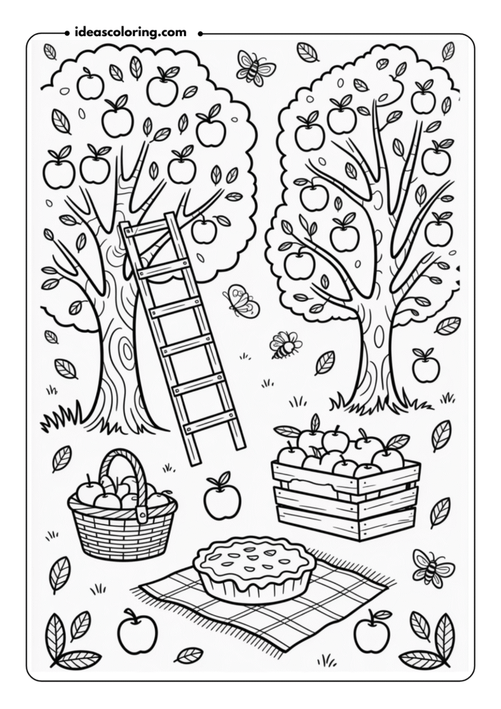 Apple Orchard Picking Scene