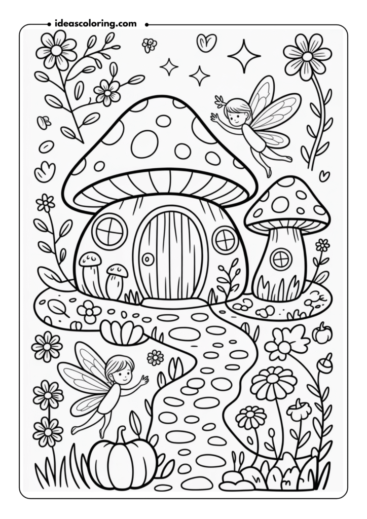 Autumn Fairy Garden Scene