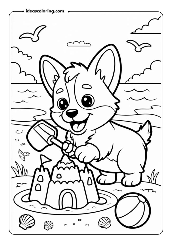 Corgi Beach Day Adventure