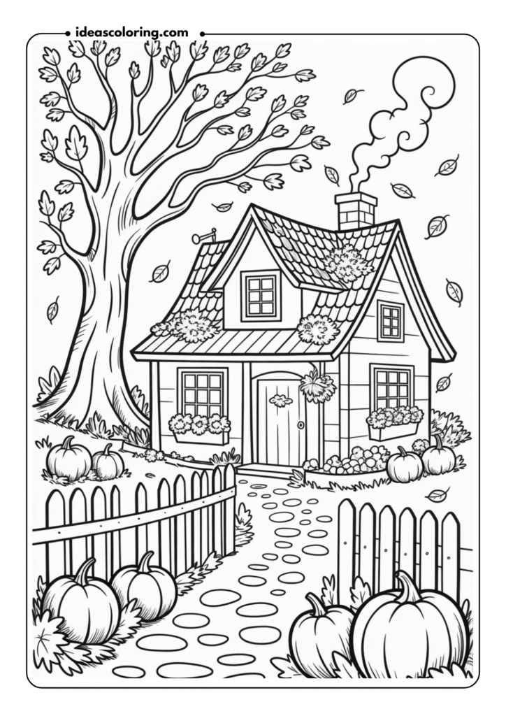 Cozy Autumn Cottage Scene