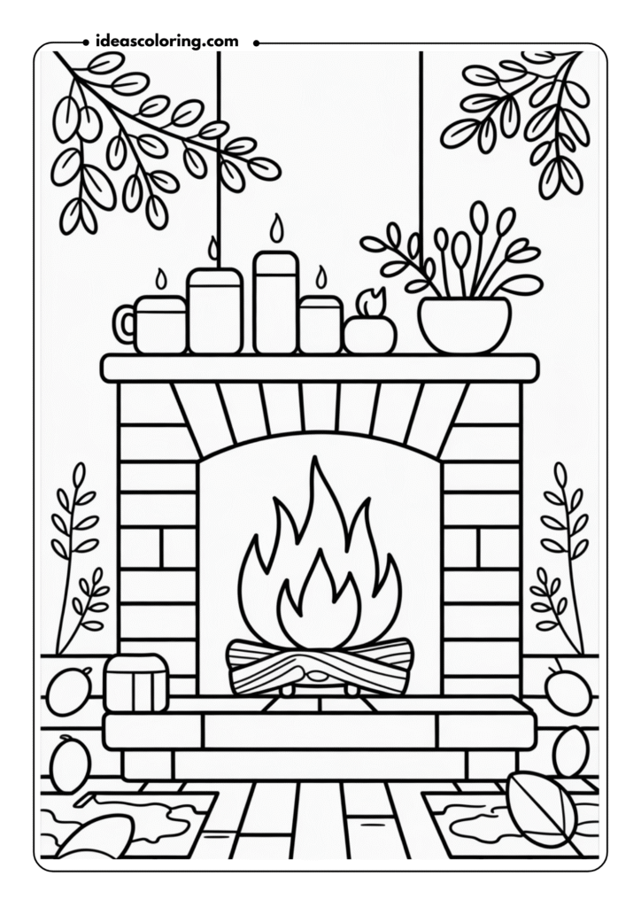 Cozy Fireplace Autumn Evening