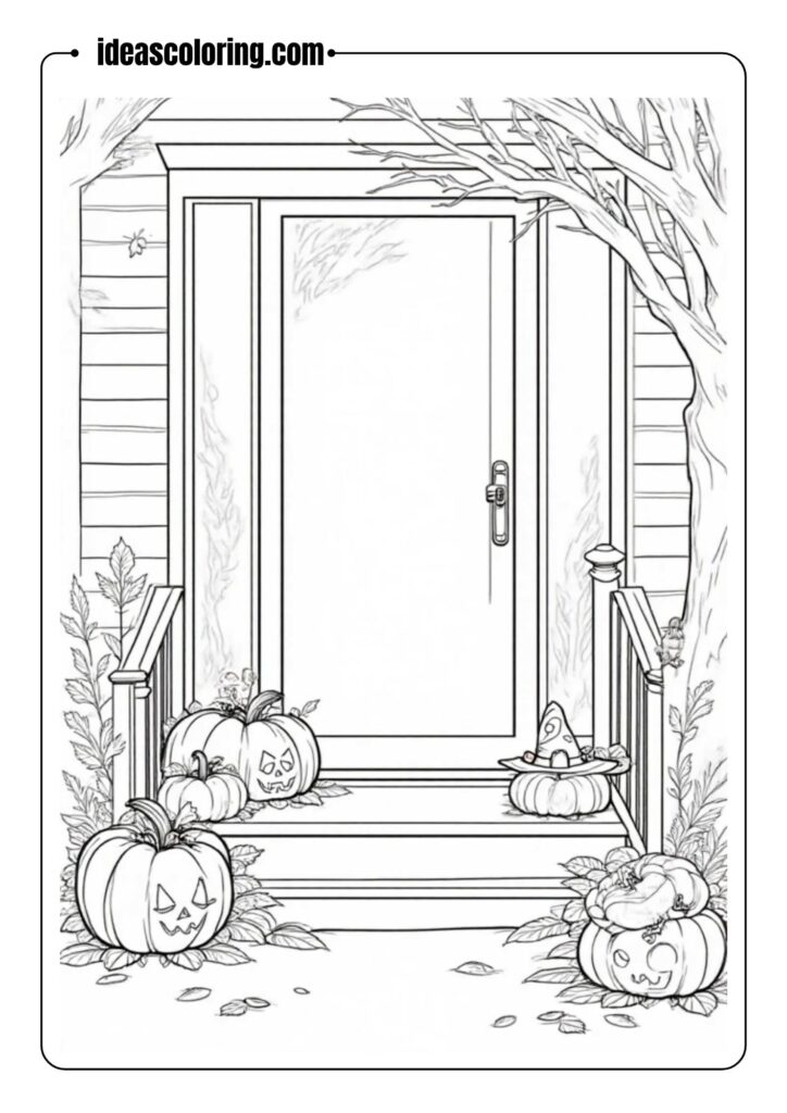 Cozy Porch on a Halloween Evening
