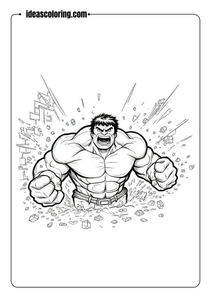 Hulk Breaking Through a Wall