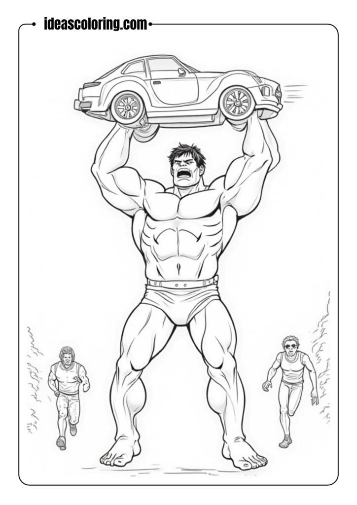 Hulk Holding a Car Overhead