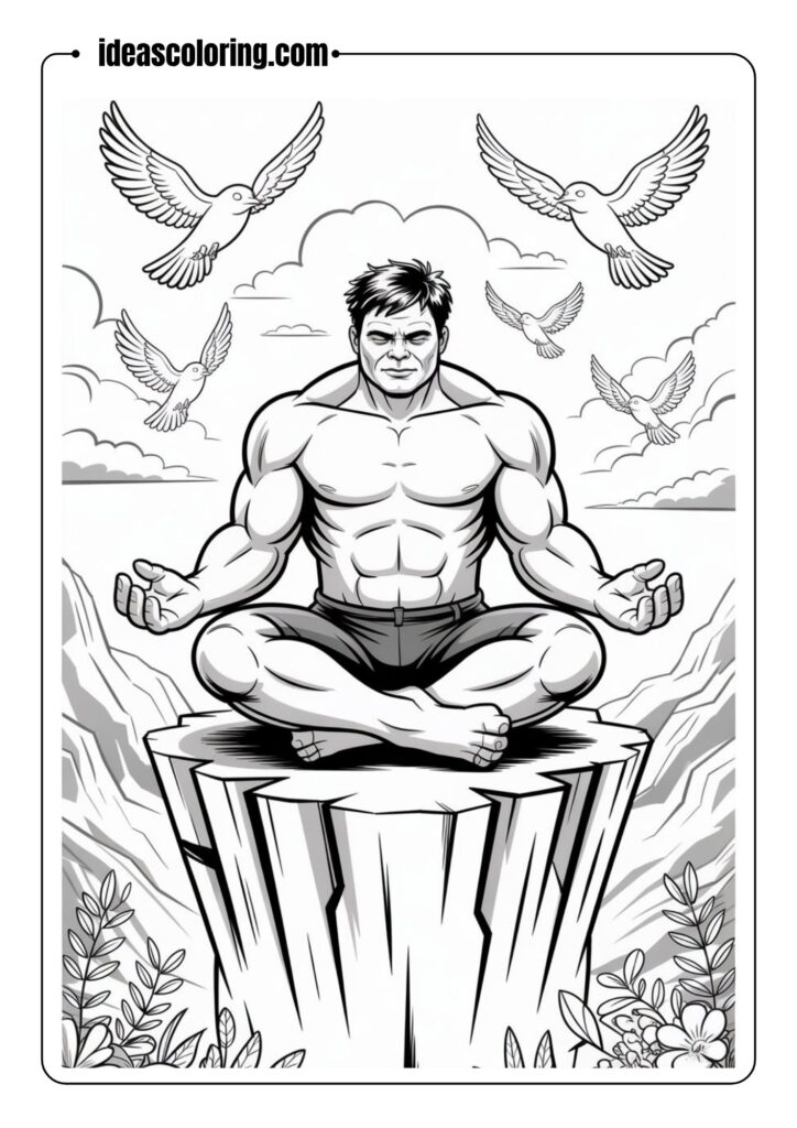 Hulk Meditating on a Cliff