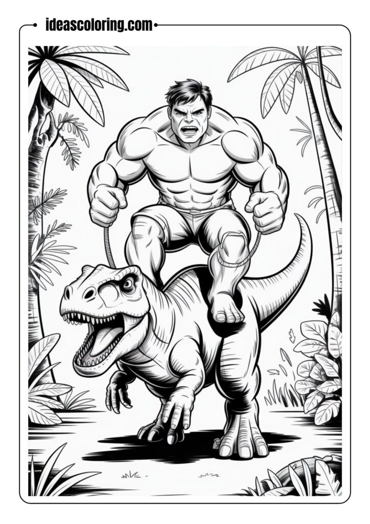 Hulk Riding a Dinosaur