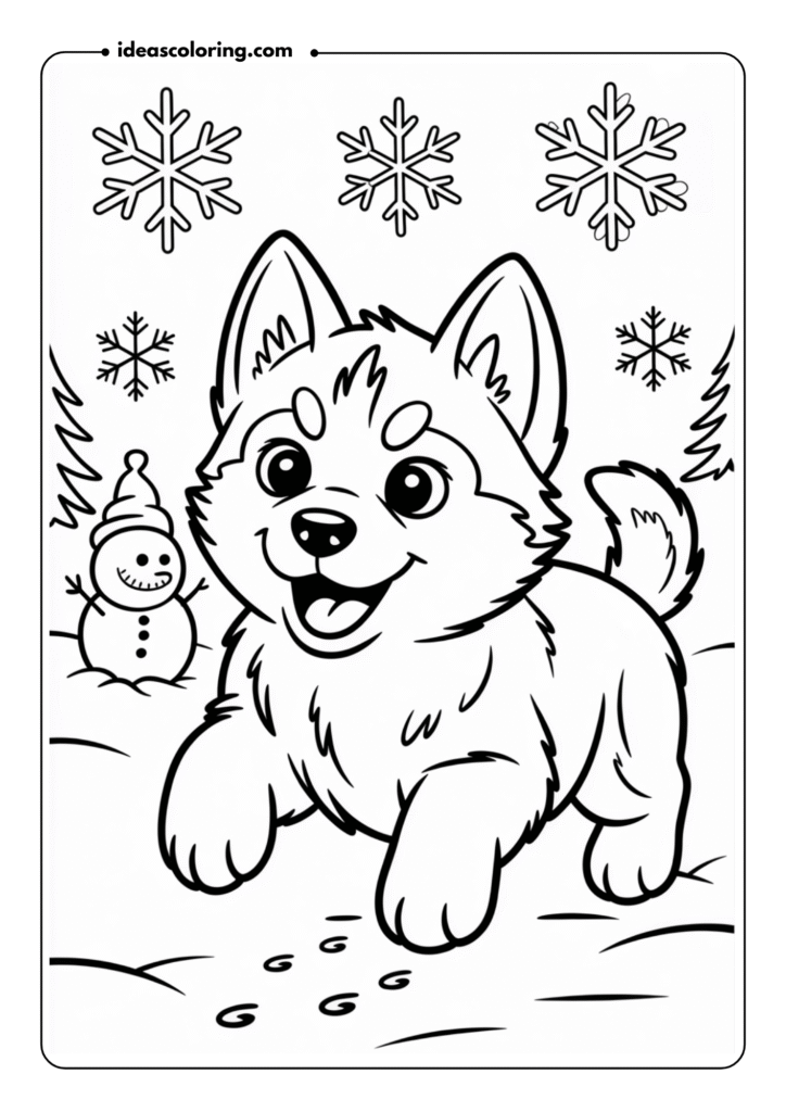 Husky Puppy Snow Adventure