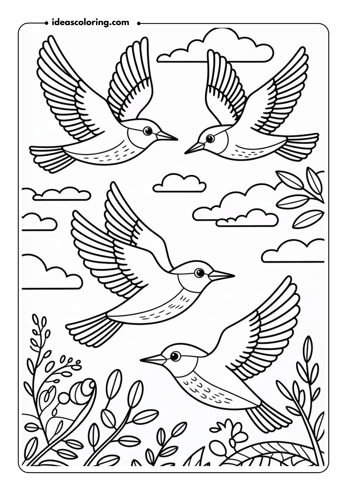 Migrating Birds and Autumn Sky