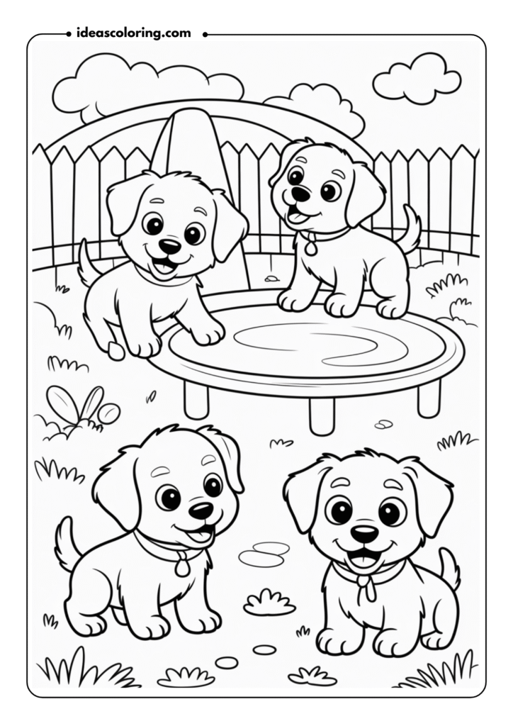 Mixed Breed Puppies Playground