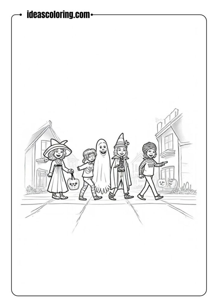 Trick-or-Treat Parade Through the Neighborhood