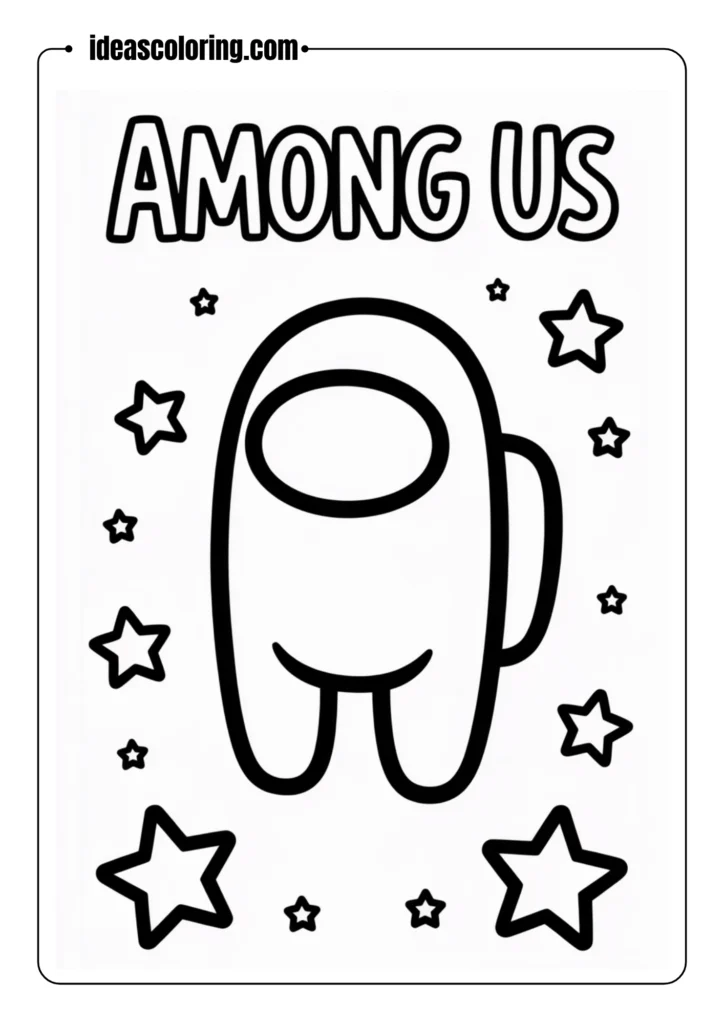 Among-Us-character-floating-in-space-with-simple-stars_-bold-outline-art_-zero-shading_-coloring-boo