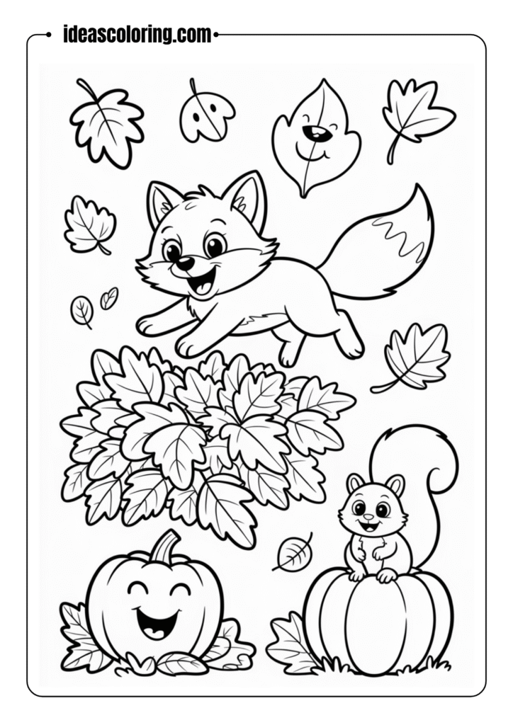 Autumn Fox's Leaf Pile Fun