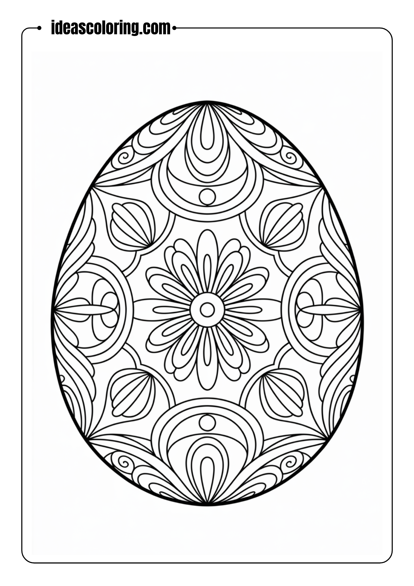 Easter Eggs with Mandala Designs Coloring Page