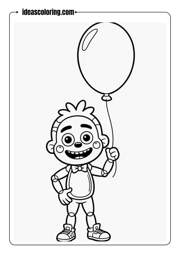 Balloon-Boy-standing-with-a-big-balloon_-line-art-only_-FNAF-coloring-page