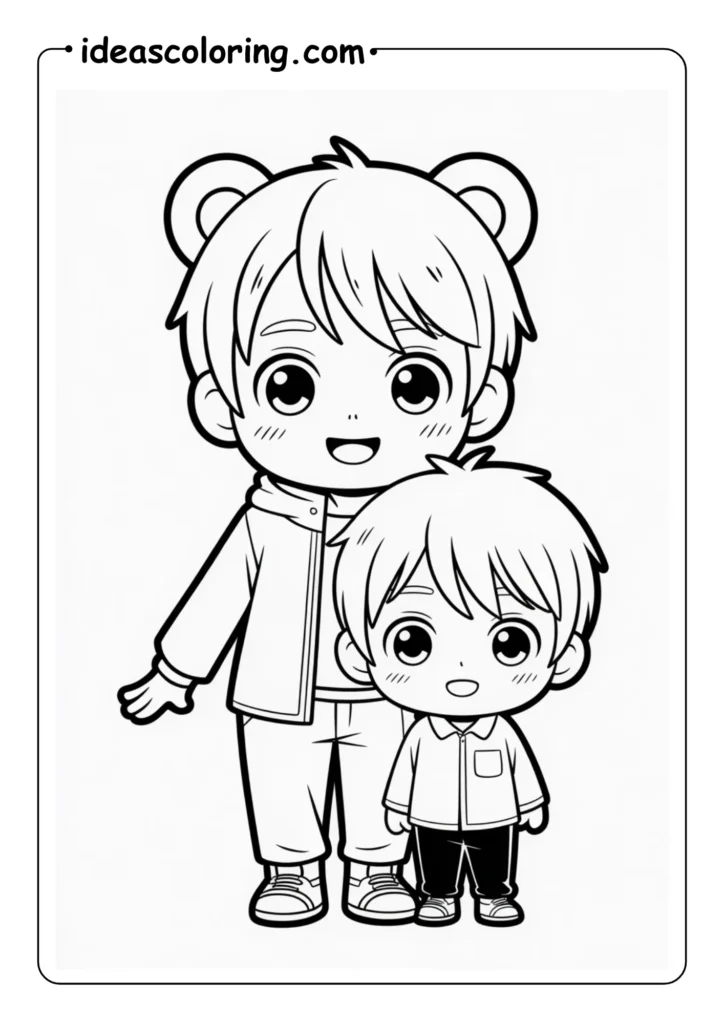 Chibi Anime Bear with boy chibi