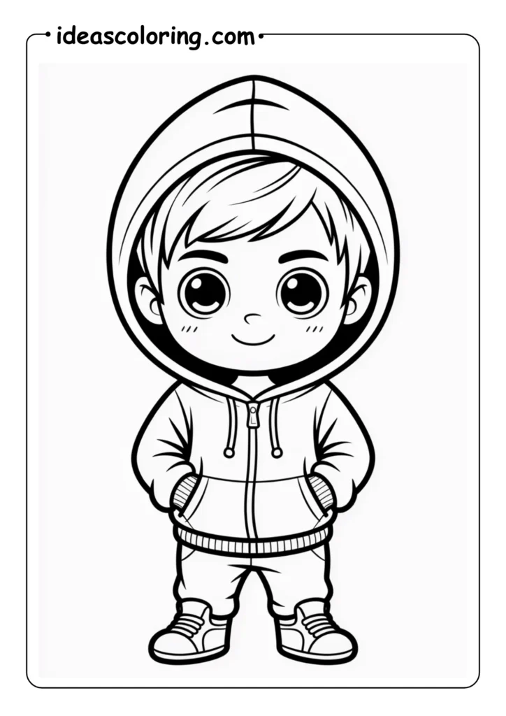 Chibi boy wear hoody