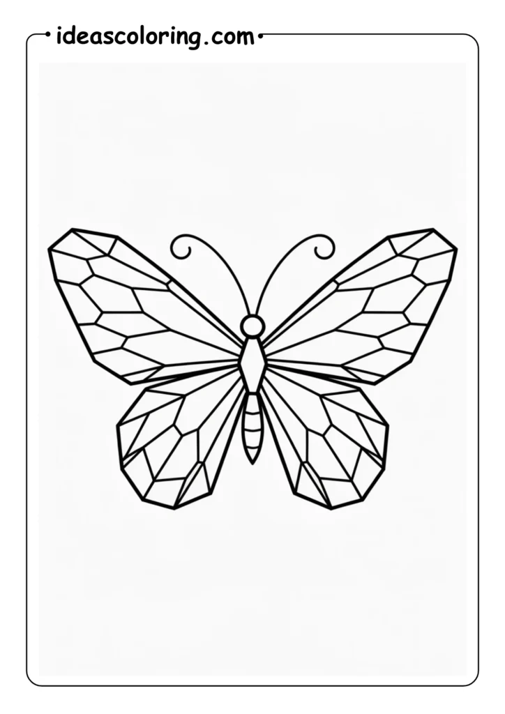 Crystal_ Faceted geometric butterfly looking like a cut diamond