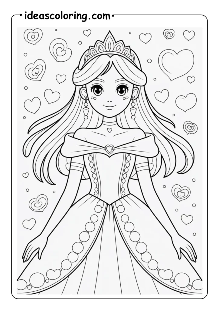 Elegant Anime Princess Coloring Page with tips
