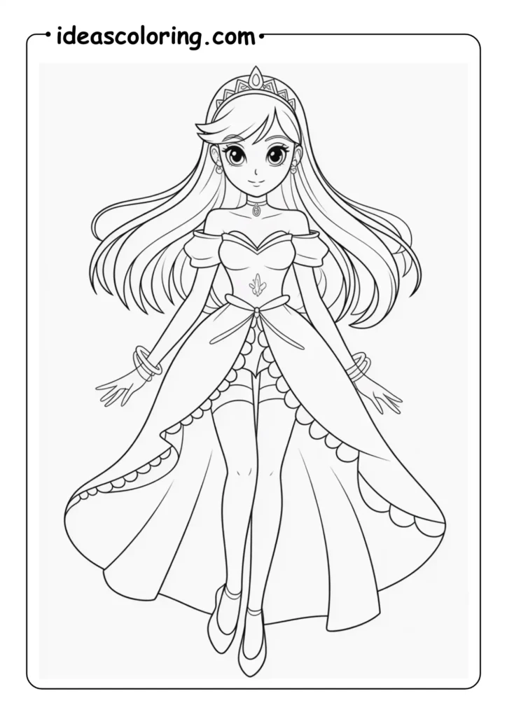 Elegant Anime Princess full body
