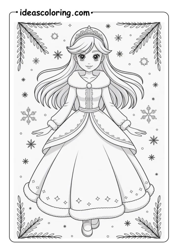 Elegant Anime Princess in winter