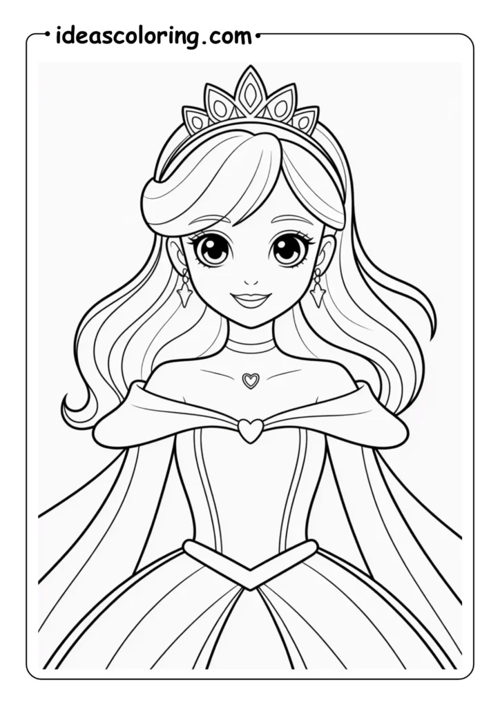 Elegant Anime Princess with cute smile face