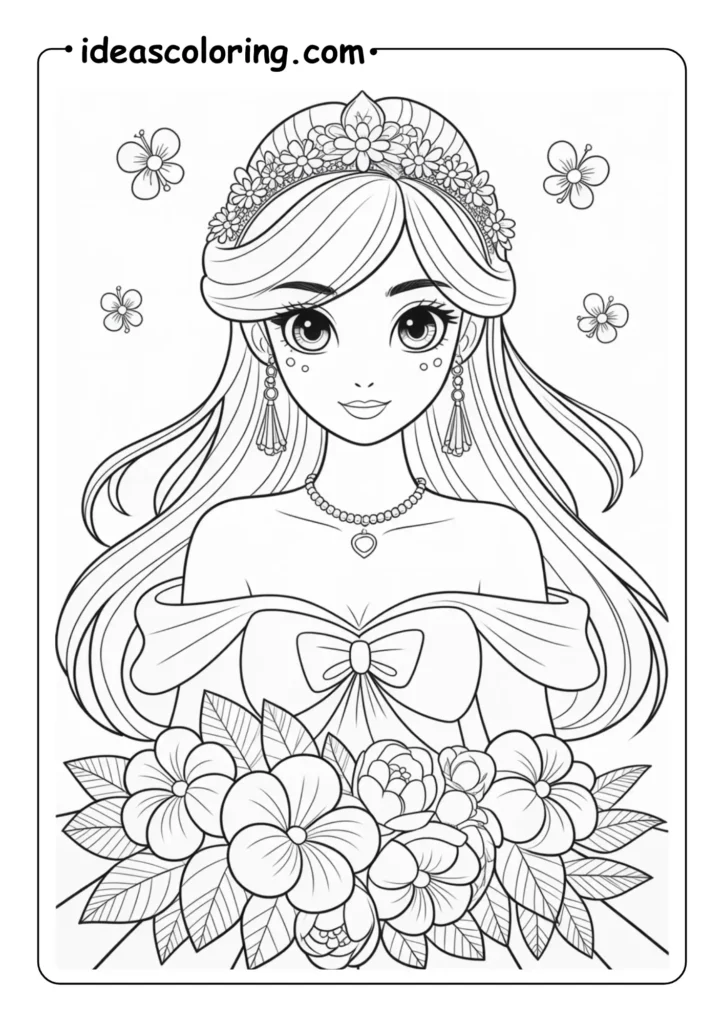 Elegant Anime Princess with flowers