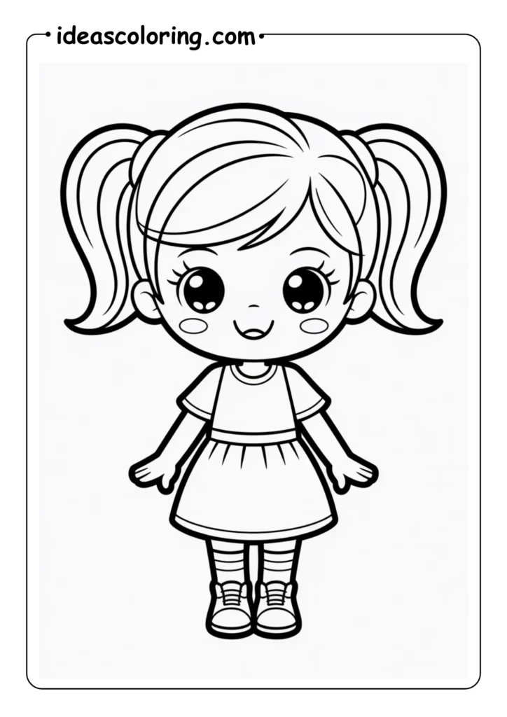 Kawaii Chibi Girl In Pigtails
