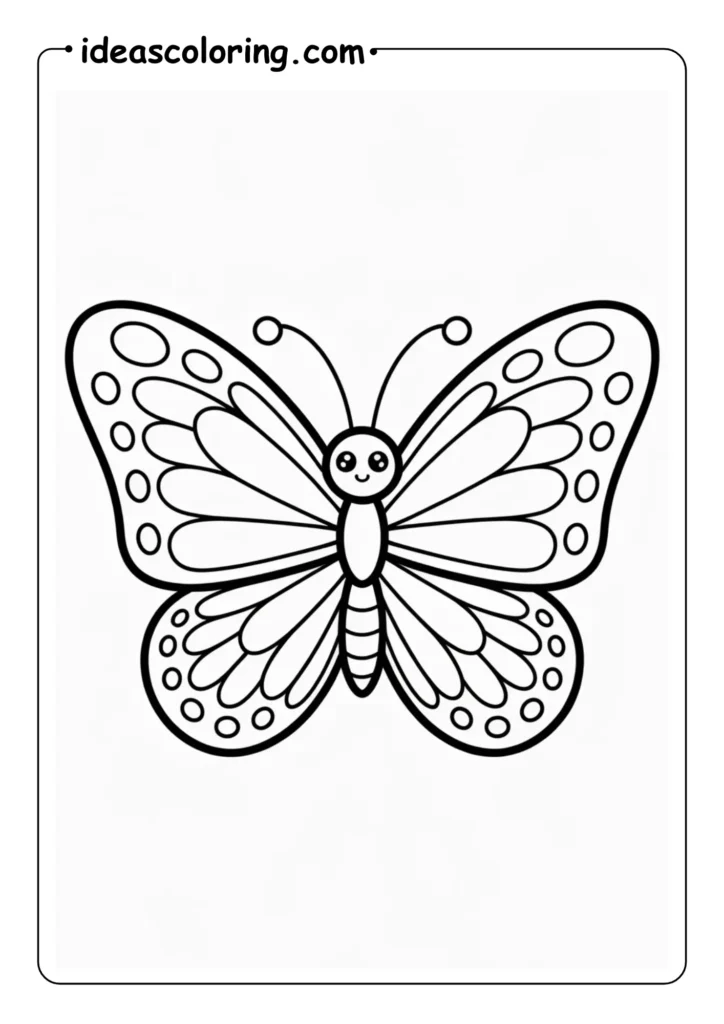 Kawaii_ Cute cartoon butterfly, big anime eyes, simple shapes