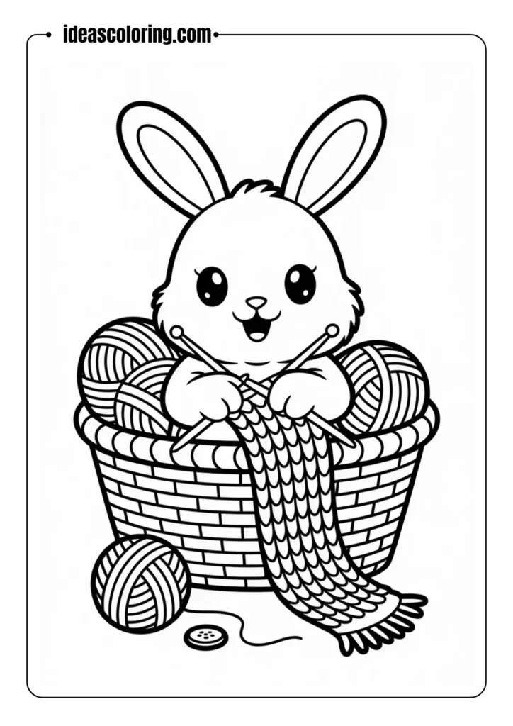 Knitting Basket Bunny