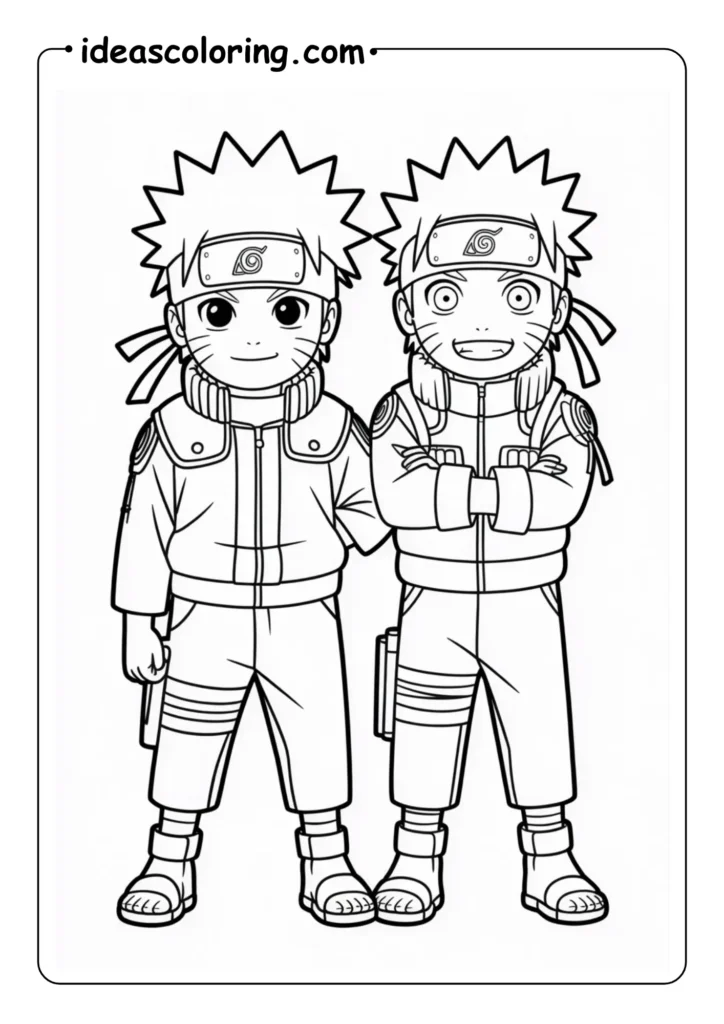 Naruto Uzumaki standing with Kakashi Hatake