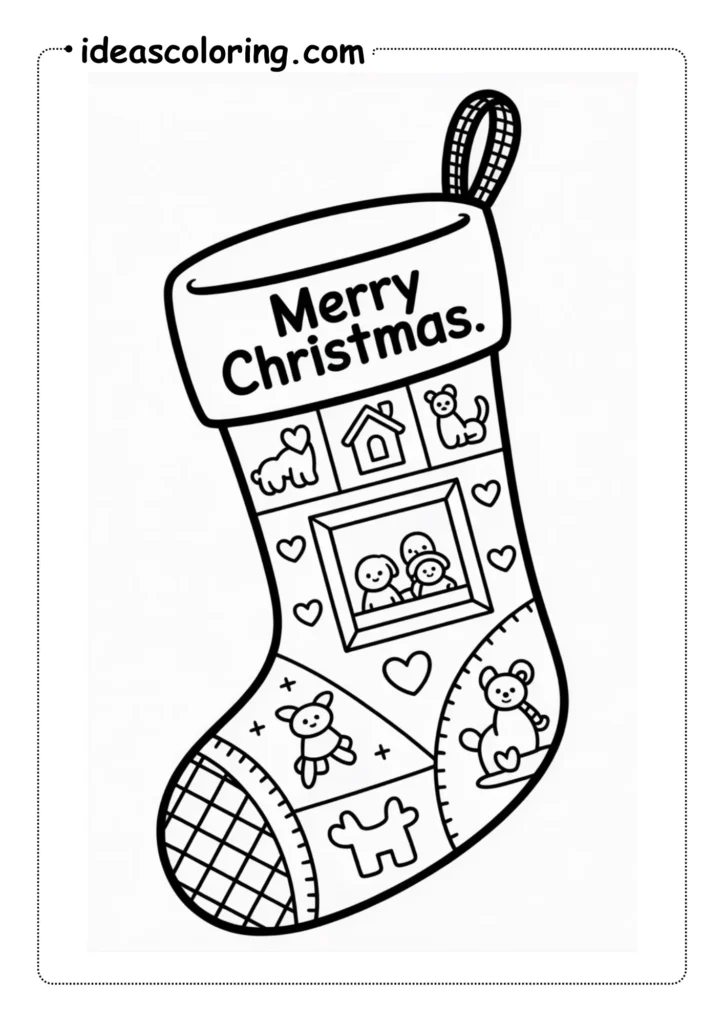 OVERFL~1 KNITTE GINGER ELEGAN Christmas Stocking Coloring Pages