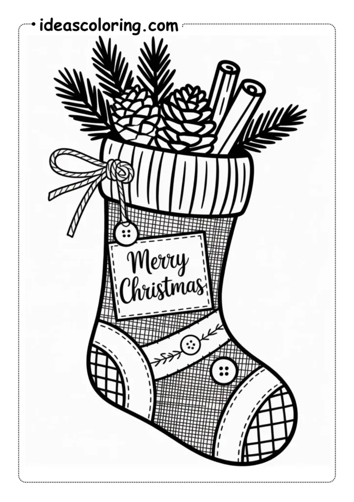 RUSTIC~1 Christmas Stocking Coloring Pages