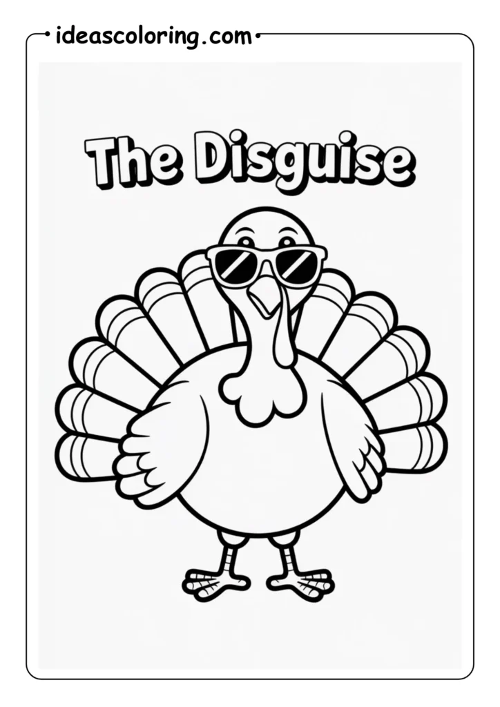 The Disguise_ Funny turkey wearing sunglasses and a fake mustache to avoid being dinner