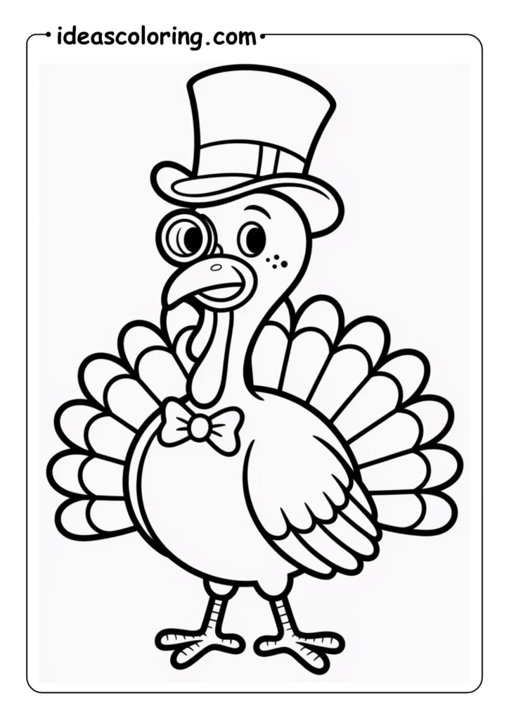 The Gentleman_ A fancy turkey wearing a top hat, monocle, and bow tie