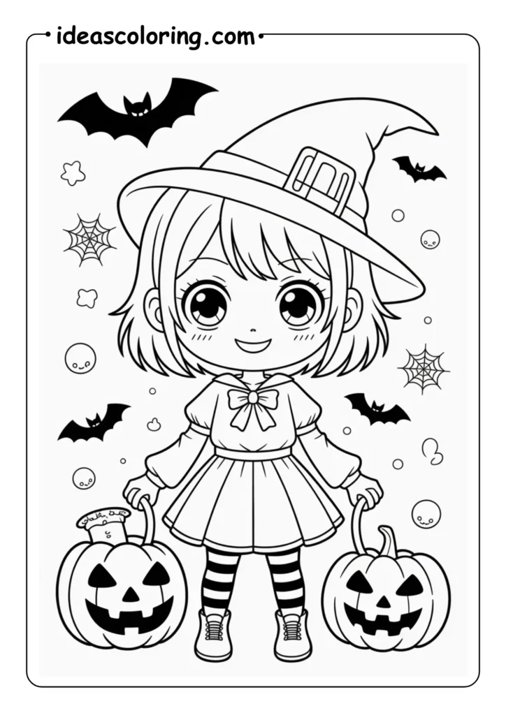 chibi anime with halloween