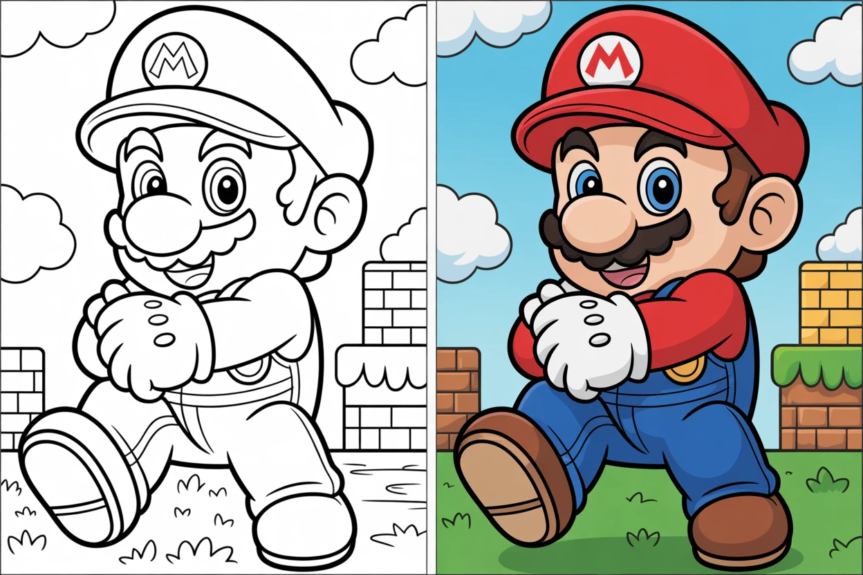 super mario coloring pages