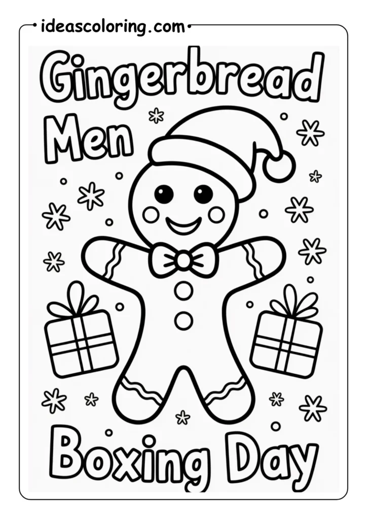 Gingerbread Man Coloring Pages BOXING DAY