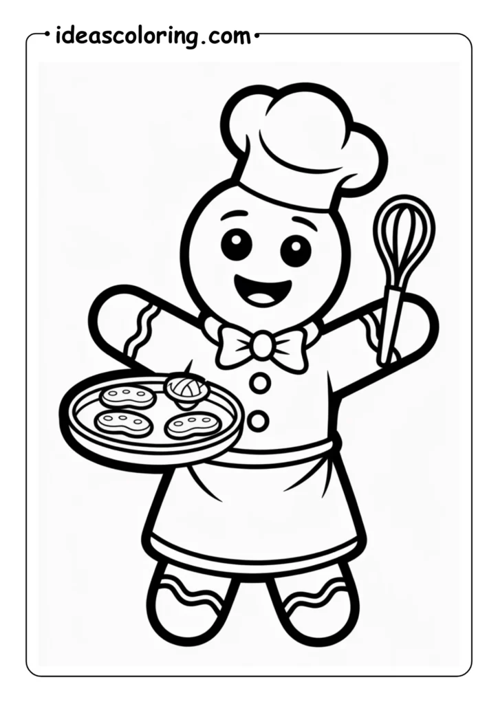Gingerbread Man Coloring Pages as a chef
