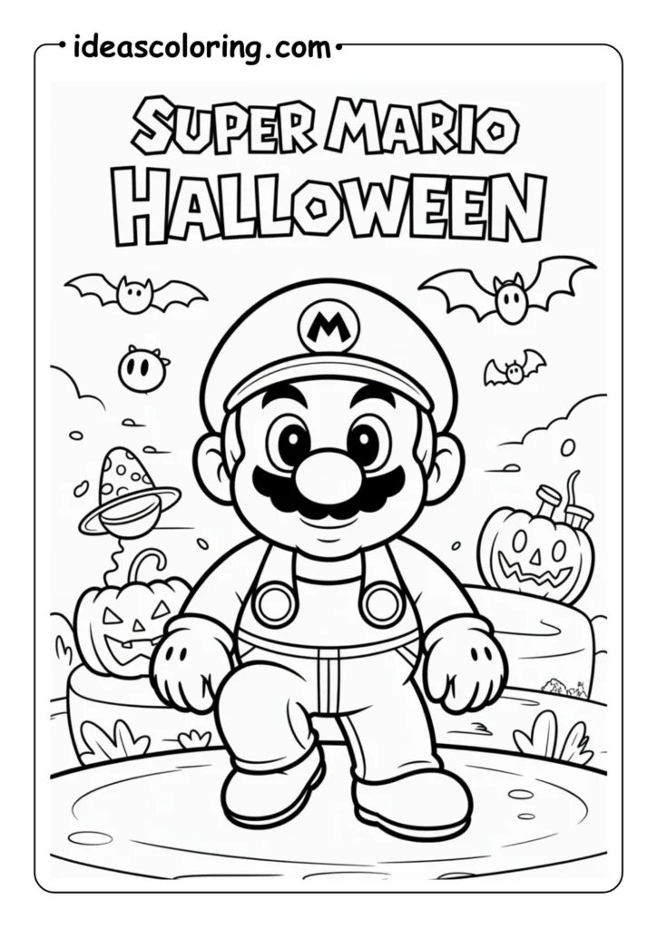 super mario with halloween