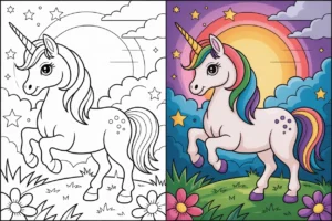 unicorn coloring pages