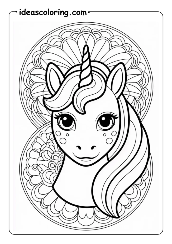 unicorn face avatar mandalas