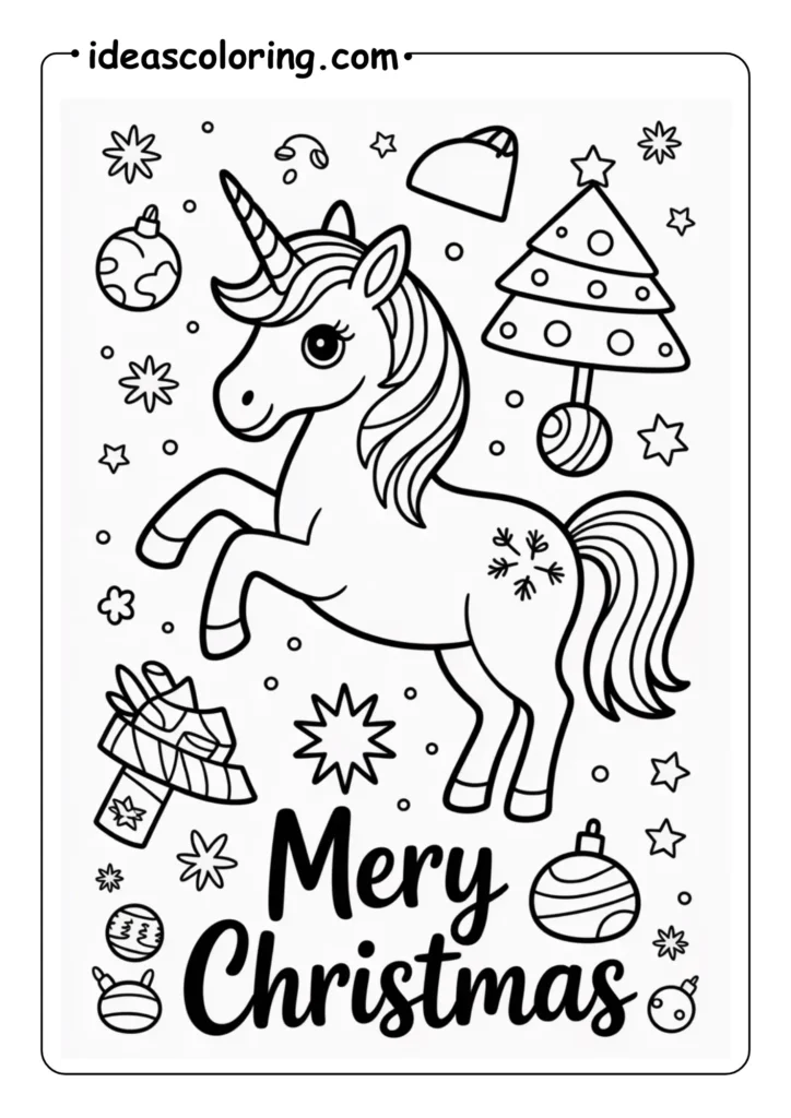 unicorn in mery christmas